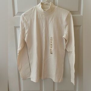 St John’s Bay Cream Mockneck Long Sleeve PM NWT